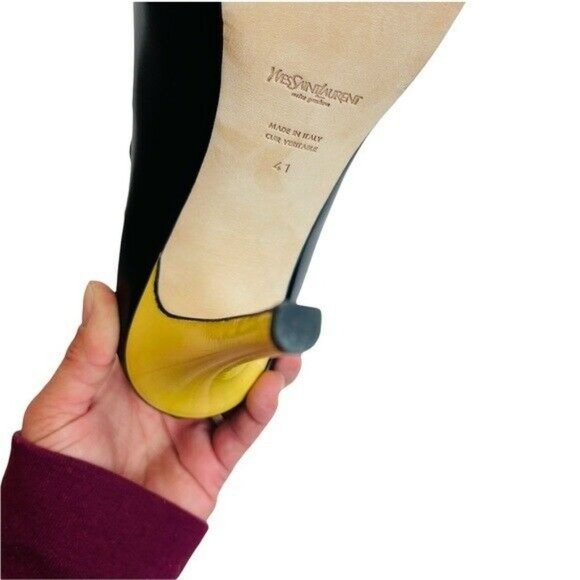 Rare Ysl Tribute Original Design Pair In Two-tone Design Women’s Size 10 - Picture 10 of 10